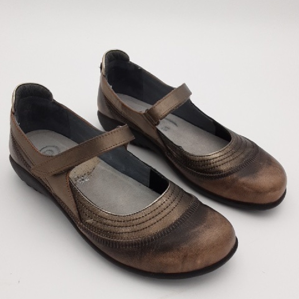 Naot Women's Bronze Mary Jane Shoes Leather Casual Office Y2k Retro Vacation 39